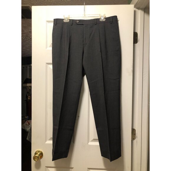 ralph lauren men's charcoal 100%wool dress pants size: 36/29